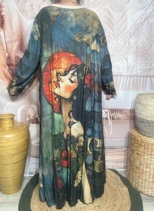 Robe longue trapèze plissée La Femme Art Déco Lurex pailleté doré du 42 au 58/60