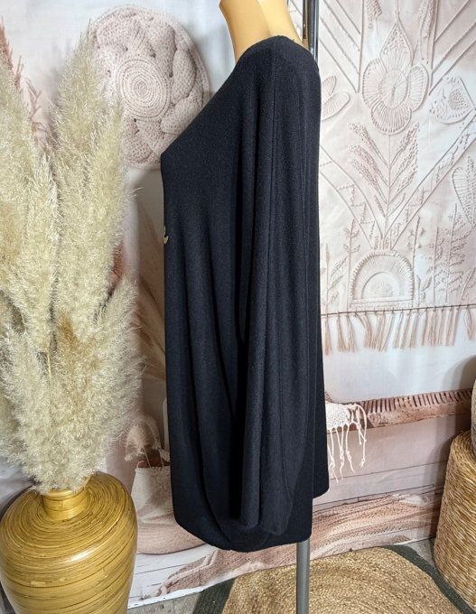 Tunique longue ou robe courte noire J'adore doré or douceur +++ du 40 au 52/54
