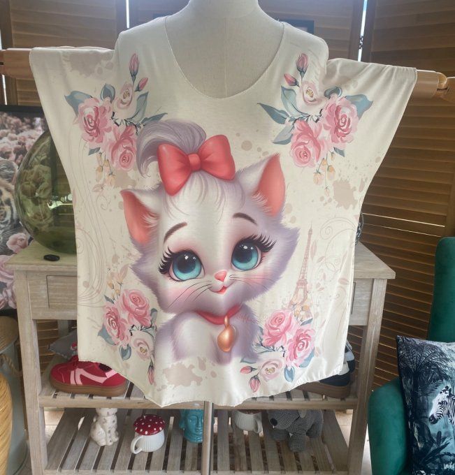 Top fin ample crème Marie Les Aristochats du 40 au 52 