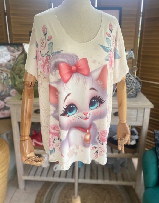 Top fin ample crème Marie Les Aristochats du 40 au 52 