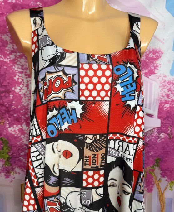 Combinaison  salopette sarouel Lycra rouge Rétro BD Comics Spirit confort +++ du 38 au 52 