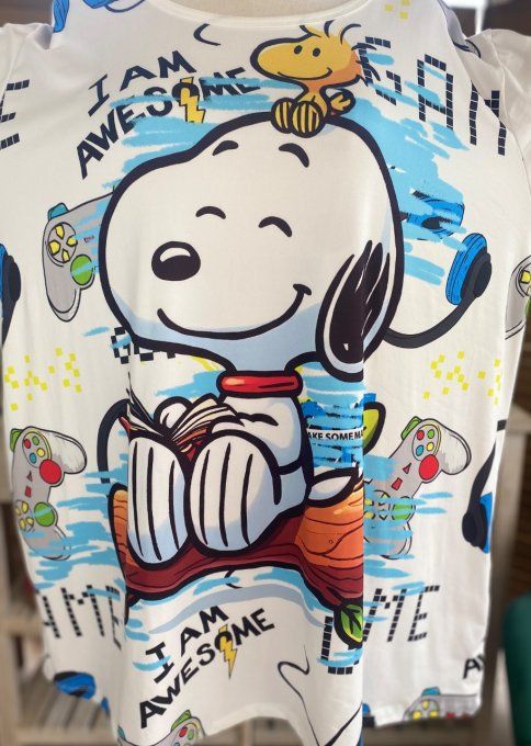 Top ample blanc Snoopy & Woodstock in Love du 40 au 52