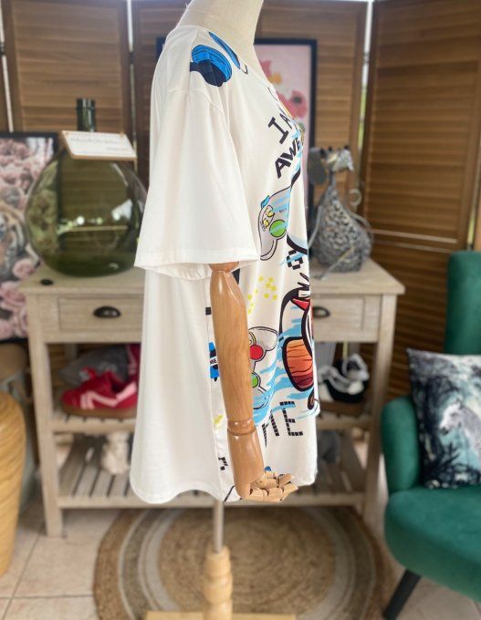 Top ample blanc Snoopy & Woodstock in Love du 40 au 52