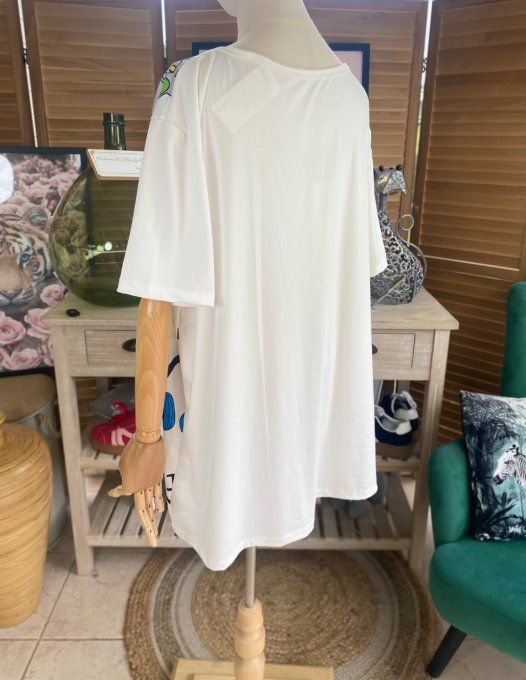 Top ample blanc Snoopy & Woodstock in Love du 40 au 52