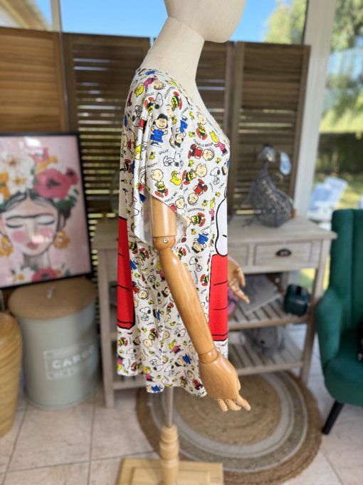Top fin ample crème Snoopy all over du 40 au 52  