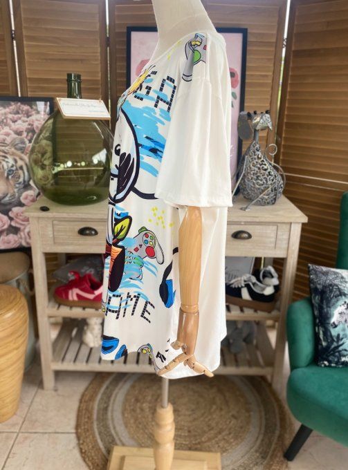 Top ample blanc Snoopy & Woodstock in Love du 40 au 52