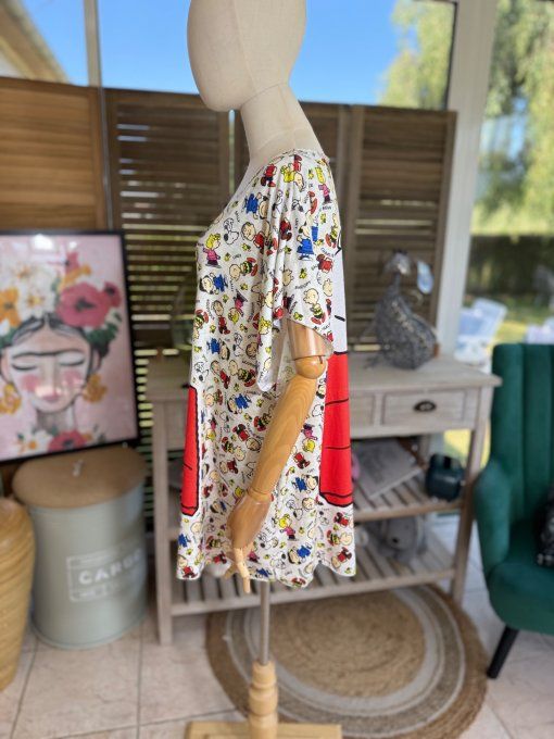 Top fin ample crème Snoopy all over du 40 au 52  