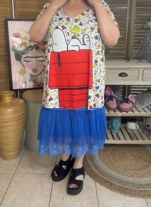 Top fin ample crème Snoopy all over du 40 au 52  