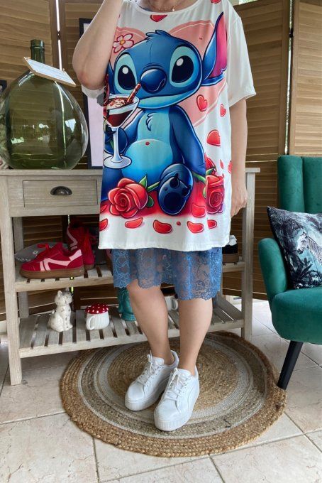 Top ample blanc Stitch in Love du 40 au 52