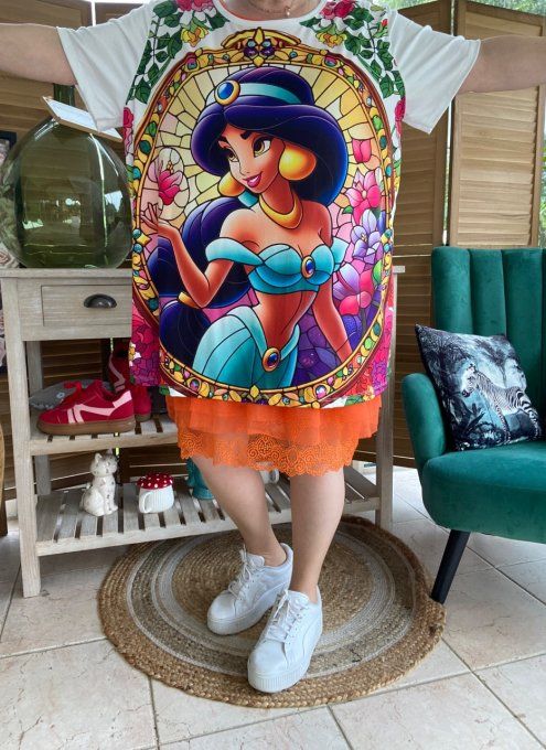 Top ample blanc Princesse Jasmine Aladin  du 40 au 52 