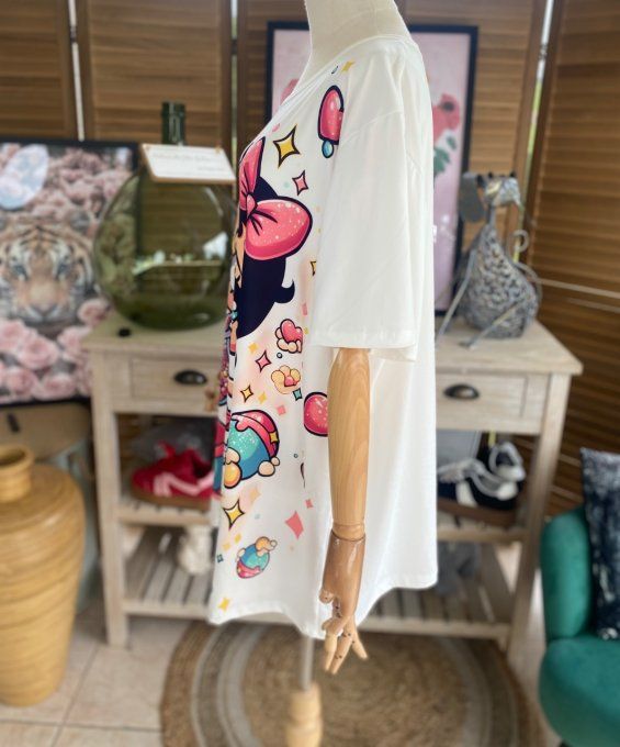 Top ample blanc Betty Boop Bubble du 40 au 52 
