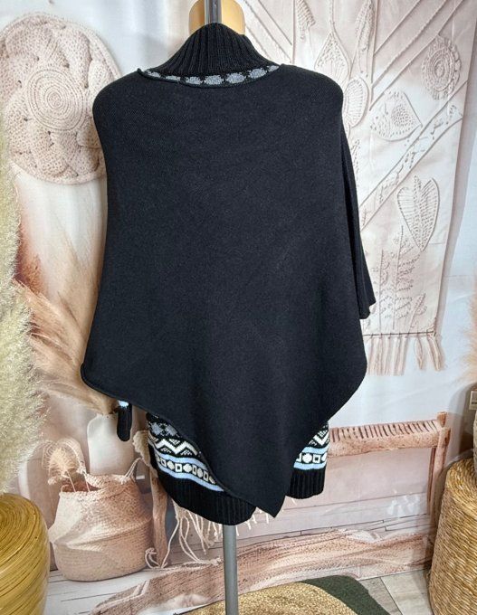 Poncho long ou Chauffe-épaules SANS LAINE noir douceur ++++ du 34 au 48/50 