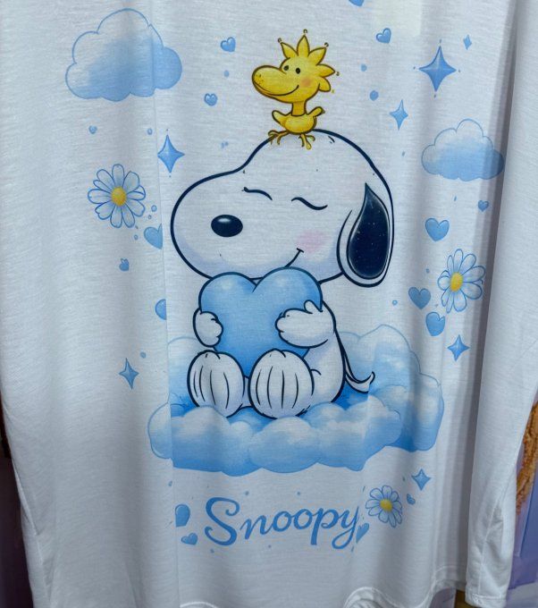 Tee-shirt ample blanc Snoopy Blue Mood du 38 au 50/52  
