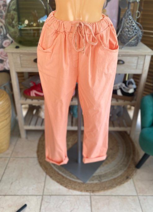 panta jogg  (dit magique) orange pastel ultra extensible confort +++ du 40 au 48/50  