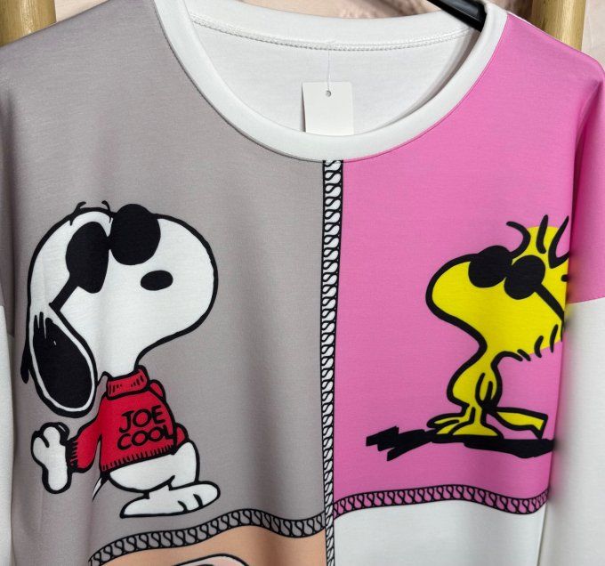 Sweat ample blanc Snoopy and Charlie Brown's friends Peanuts du 38 au 48 