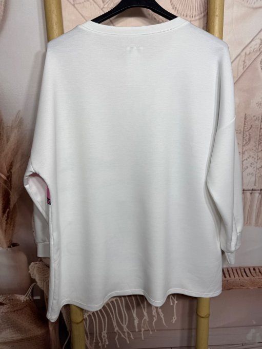 Sweat ample blanc Snoopy and Charlie Brown's friends Peanuts du 38 au 48 