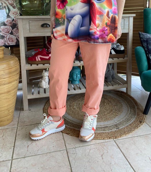 panta jogg  (dit magique) orange pastel ultra extensible confort +++ du 40 au 48/50  