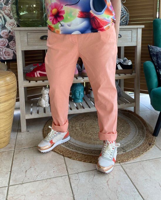panta jogg  (dit magique) orange pastel ultra extensible confort +++ du 40 au 48/50  