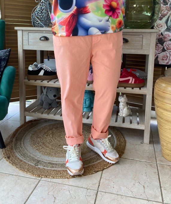 panta jogg  (dit magique) orange pastel ultra extensible confort +++ du 40 au 48/50  