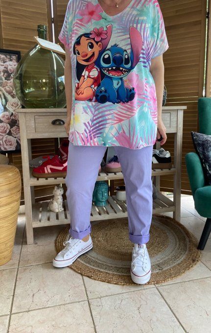 Top fin ample lilas parme tropical Lilo & Stitch du 40 au 52