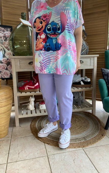 Top fin ample lilas parme tropical Lilo & Stitch du 40 au 52
