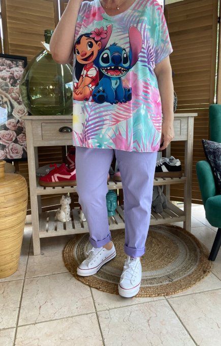Top fin ample lilas parme tropical Lilo & Stitch du 40 au 52