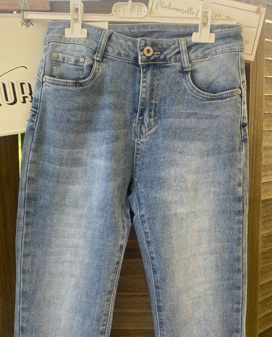 Jeans skinny bleu stone clair droit push up stretch confort +++ du 38 au 48