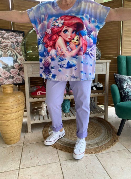 Top fin ample lilas parme Ariel la Sirène du 40 au 52