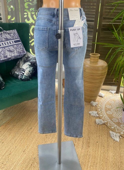 Jeans skinny bleu stone clair droit push up stretch confort +++ du 38 au 48