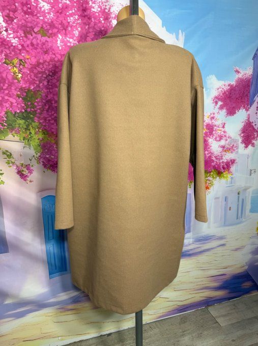 Manteau mi-long oversize Camel réglable 2 boutons douceur +++ du 40 au 50/52 et même + 