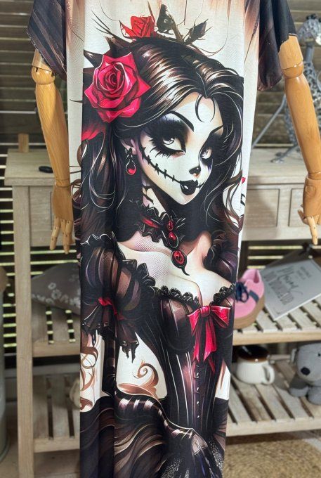 Robe longue noire The Tattoo Catarina Gothic Girl du 40 au 50