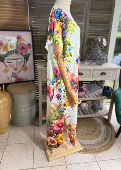 Robe longue multicolore The Hippie Pretty Girl du 40 au 50
