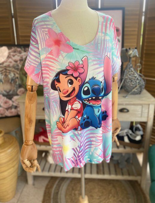 Top fin ample lilas parme tropical Lilo & Stitch du 40 au 52