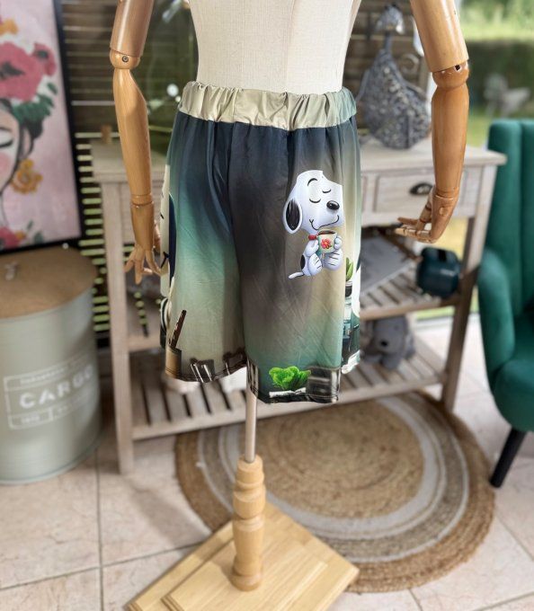 Ensemble short + top multicolore Snoopy cool rétro du 38 au 50/52