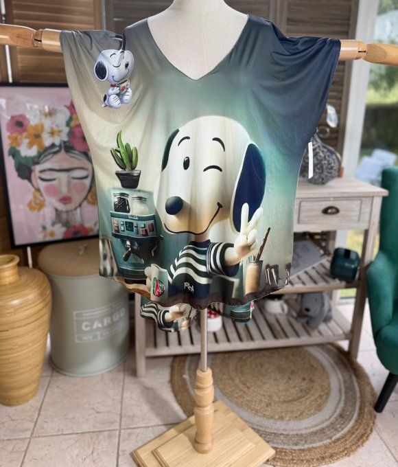 Ensemble short + top multicolore Snoopy cool rétro du 38 au 50/52