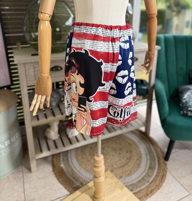 Ensemble short + top Betty Boop Pin Up rétro US Flag du 38 au 50/52 