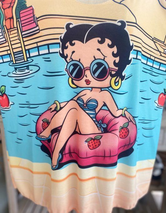 Top fin ample multicolore Betty Boop Summer Holidays du 40 au 52 