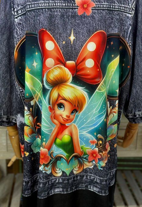Top trapèze effet veste en jeans grisé brut La Fée Clochette du 40 au 52/54 