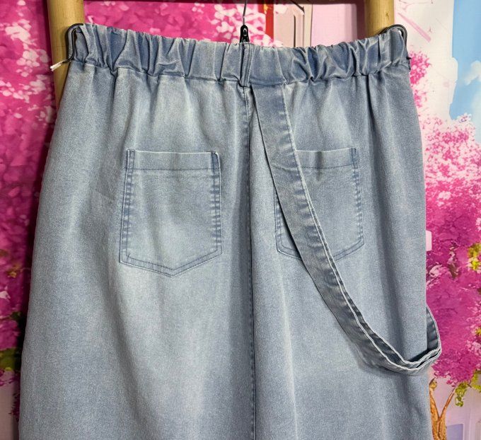Sarouel en jeans stone clair pan devant Mina Rosa extensible ++++ du 40 au 50/52 