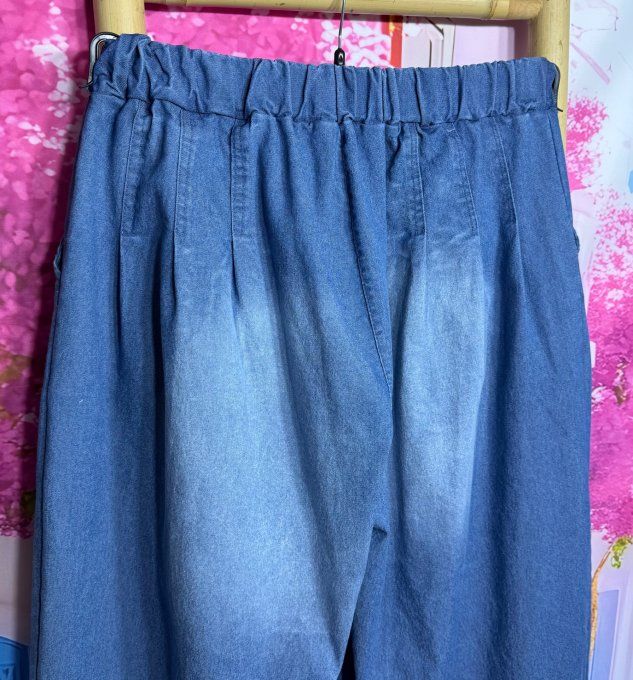 Jeans droit long cuisses larges stone clair Mina Rosa extensible ++++ du 42 au 52 