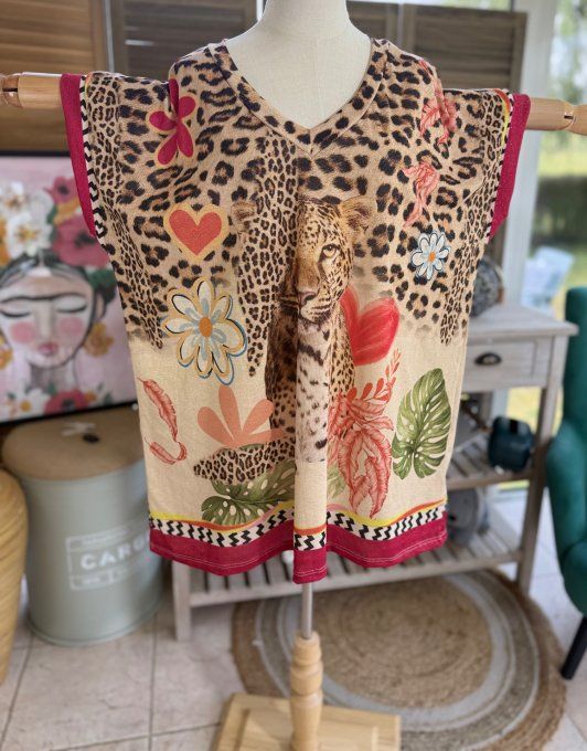 Top ample lurex pailleté doré Le Guépard dans la Savane du 40 au 52