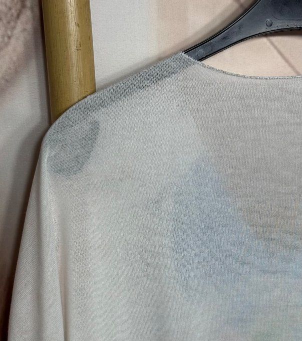 Top ample blanc Mon Adorable Petit Eléphant Lurex argenté du 40 au 48/50