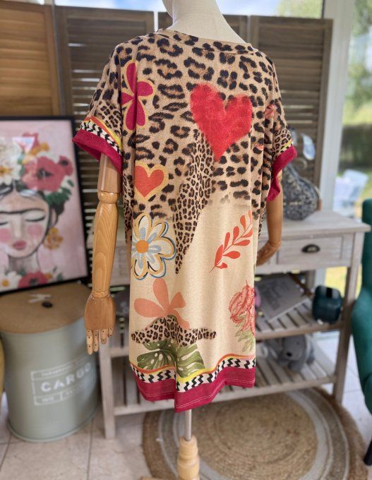 Top ample lurex pailleté doré Le Guépard dans la Savane du 40 au 52