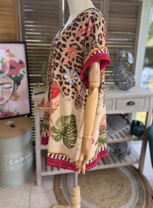 Top ample lurex pailleté doré Le Guépard dans la Savane du 40 au 52