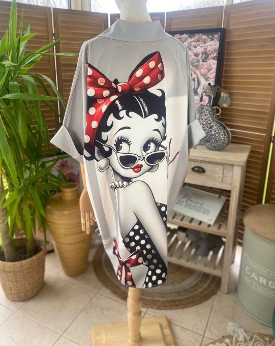 Chemise ample grise My Pretty Betty Boop du 40 au 50