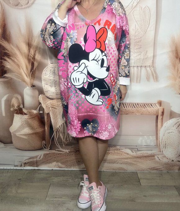 Robe ample multicolore Pink Girly Minnie Mouse Disney du 42 au 52/54
