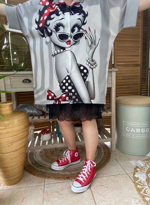 Chemise ample grise My Pretty Betty Boop du 40 au 50