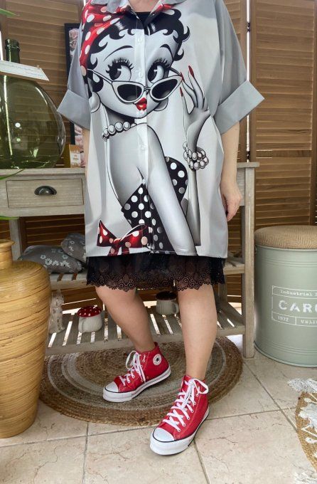 Chemise ample grise My Pretty Betty Boop du 40 au 50
