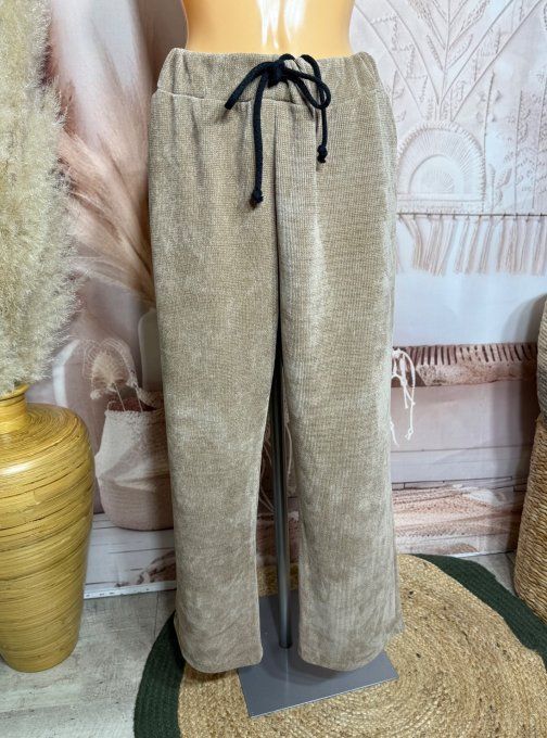 pantalon velours ras façon jogg "magique" camel confort  ++++ du 38 au 50/52