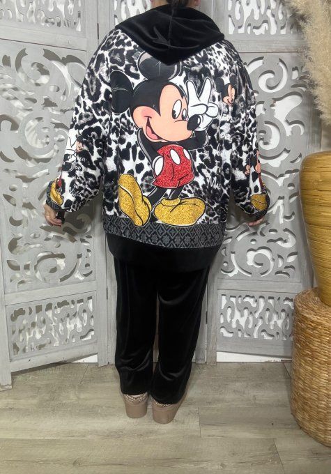 Ensemble détente / Survêtement velours noir Mickey Mouse Rétro douceur +++ du 44 au 56/58